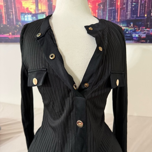 Elegant Black Asymmetrical Dress - Picture 2 of 6